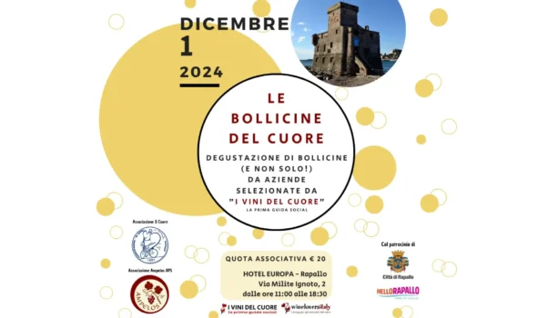 La Terza edizione de Le Bollicine del Cuore il 1° dicembre a Rapallo