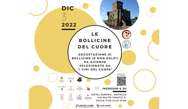 Le bollicine del cuore in degustazione a Rapallo il 3 dicembre