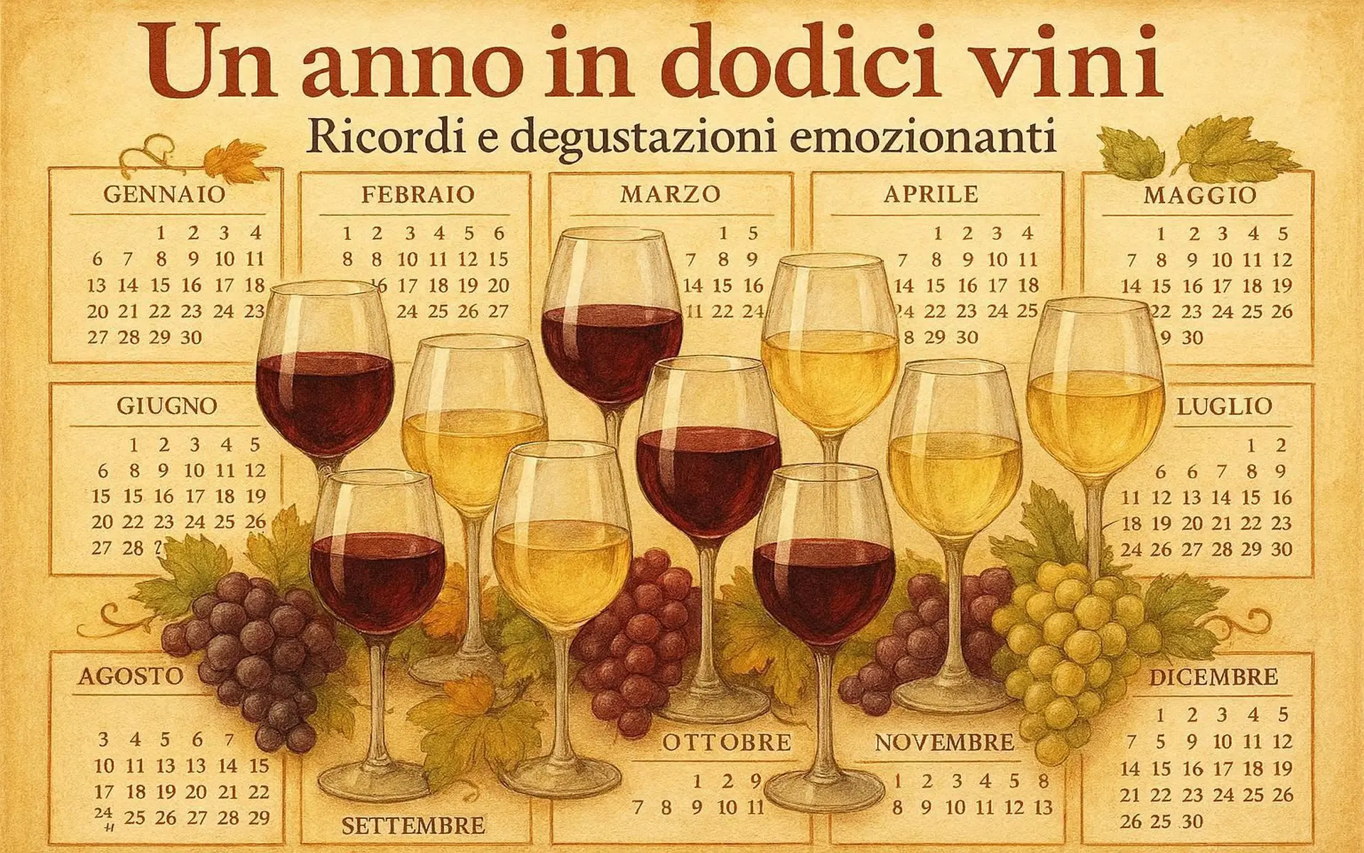 Un anno in dodici vini: ricordi e degustazioni emozionanti